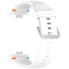 For Huawei Watch Fit 4 Pro / Fit 4 / Fit 3 Stitched Silver Buckle Silicone Watch Band(White) - 2