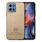 For Motorola Moto G 2025 5G Twill Fabric Leather Skin Back Phone Case(Khaki) - 1