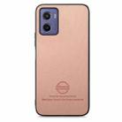 For Motorola Moto G05 Twill Fabric Leather Skin Back Phone Case(Pink) - 2