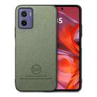 For Motorola Moto G05 Twill Fabric Leather Skin Back Phone Case(Green) - 1