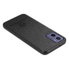 For Motorola Moto G05 Twill Fabric Leather Skin Back Phone Case(Black) - 3