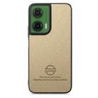 For Motorola Moto G35 Twill Fabric Leather Skin Back Phone Case(Khaki) - 2