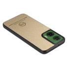 For Motorola Moto G35 Twill Fabric Leather Skin Back Phone Case(Khaki) - 3