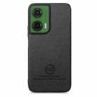 For Motorola Moto G35 Twill Fabric Leather Skin Back Phone Case(Black) - 2