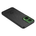 For Motorola Moto G35 Twill Fabric Leather Skin Back Phone Case(Black) - 3