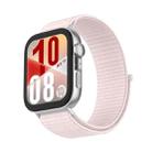 For Huawei Watch Fit 4 Watch Case Integrated Nylon Loop Watch Band(Pearl Pink) - 2