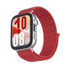 For Huawei Watch Fit 4 Watch Case Integrated Nylon Loop Watch Band(Red) - 2