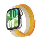 For Huawei Watch Fit 4 Watch Case Integrated Nylon Loop Watch Band(Millet White) - 2
