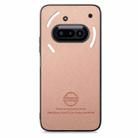 For Nothing Phone 3a Twill Fabric Leather Skin Back Phone Case(Pink) - 2