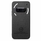 For Nothing Phone 3a Twill Fabric Leather Skin Back Phone Case(Black) - 2