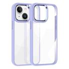 For iPhone 15 Plus Kalebol Gold Shield PC Hybrid TPU Phone Case(Light Purple) - 1
