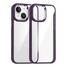 For iPhone 14 Plus Kalebol Gold Shield PC Hybrid TPU Phone Case(Dark Purple) - 1