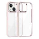 For iPhone 14 Plus Kalebol Gold Shield PC Hybrid TPU Phone Case(Pink) - 1