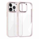 For iPhone 14 Pro Max Kalebol Gold Shield PC Hybrid TPU Phone Case(Pink) - 1