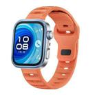 For Huawei Watch Fit 4 / Fit 4 Pro / Fit 3 Black Buckle Dotted Silicone Watch Band(Orange) - 1