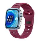 For Huawei Watch Fit 4 / Fit 4 Pro / Fit 3 Black Buckle Dotted Silicone Watch Band(Wine Red) - 1