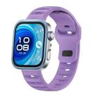 For Huawei Watch Fit 4 / Fit 4 Pro / Fit 3 Black Buckle Dotted Silicone Watch Band(Lilac) - 1