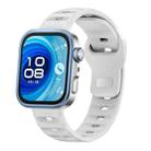 For Huawei Watch Fit 4 / Fit 4 Pro / Fit 3 Silver Buckle Dotted Silicone Watch Band(White) - 1