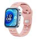 For Huawei Watch Fit 4 / Fit 4 Pro / Fit 3 Silver Buckle Dotted Silicone Watch Band(Pink) - 1