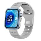 For Huawei Watch Fit 4 / Fit 4 Pro / Fit 3 Silver Buckle Dotted Silicone Watch Band(Gray) - 1