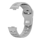 For Huawei Watch Fit 4 / Fit 4 Pro / Fit 3 Silver Buckle Dotted Silicone Watch Band(Gray) - 2