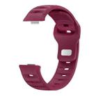 For Huawei Watch Fit 4 / Fit 4 Pro / Fit 3 Silver Buckle Dotted Silicone Watch Band(Wine Red) - 2