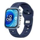 For Huawei Watch Fit 4 / Fit 4 Pro / Fit 3 Silver Buckle Dotted Silicone Watch Band(Blue) - 1