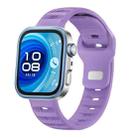 For Huawei Watch Fit 4 / Fit 4 Pro / Fit 3 Silver Buckle Dotted Silicone Watch Band(Lilac) - 1