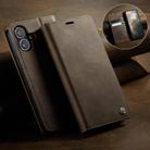 For iPhone 16 CaseMe 033 Calf Leather Lining Microfibre RFID Blocking Phone Case(Coffee) - 3