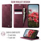 For iPhone 16 CaseMe 033 Calf Leather Lining Microfibre RFID Blocking Phone Case(Red) - 2