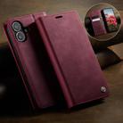 For iPhone 16 CaseMe 033 Calf Leather Lining Microfibre RFID Blocking Phone Case(Red) - 3