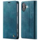 For iPhone 16 CaseMe 033 Calf Genuine Leather Lining Microfibre RFID Blocking Phone Case(Green) - 1