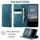 For iPhone 16 CaseMe 033 Calf Genuine Leather Lining Microfibre RFID Blocking Phone Case(Green) - 2