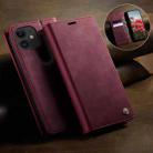 For iPhone 11 CaseMe 033 Calf Leather Lining Microfibre RFID Blocking Phone Case(Red) - 3