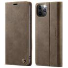 For iPhone 11 Pro Max CaseMe 033 Calf Leather Lining Microfibre RFID Blocking Phone Case(Coffee) - 1