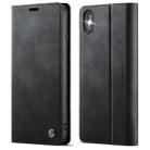 For iPhone X / XS CaseMe 033 Calf Leather Lining Microfibre RFID Blocking Phone Case(Black) - 1