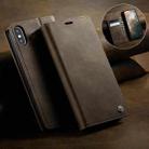 For iPhone X / XS CaseMe 033 Calf Leather Lining Microfibre RFID Blocking Phone Case(Coffee) - 3