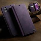 For iPhone X / XS CaseMe 033 Calf Leather Lining Microfibre RFID Blocking Phone Case(Purple) - 3