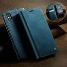 For iPhone XS Max CaseMe 033 Calf Leather Lining Microfibre RFID Blocking Phone Case(Green) - 3