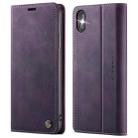 For iPhone XS Max CaseMe 033 Calf Leather Lining Microfibre RFID Blocking Phone Case(Purple) - 1