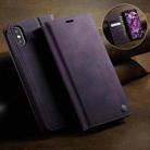 For iPhone XS Max CaseMe 033 Calf Leather Lining Microfibre RFID Blocking Phone Case(Purple) - 3