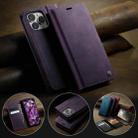 For iPhone 16 Pro CaseMe 033 Calf Leather Lining Microfibre RFID Blocking Phone Case(Purple) - 3