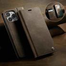 For iPhone 16 Pro Max CaseMe 033 Calf Leather Lining Microfibre RFID Blocking Phone Case(Coffee) - 3