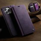 For iPhone 16 Pro Max CaseMe 033 Calf Leather Lining Microfibre RFID Blocking Phone Case(Purple) - 3