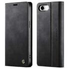 For iPhone 16e CaseMe 033 Calf Leather Lining Microfibre RFID Blocking Phone Case(Black) - 1