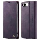 For iPhone 16e CaseMe 033 Calf Leather Lining Microfibre RFID Blocking Phone Case(Purple) - 1