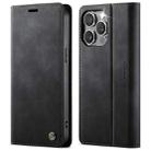 For iPhone 15 Pro CaseMe 033 Calf Leather Lining Microfibre RFID Blocking Phone Case(Black) - 1