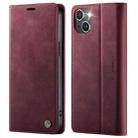 For iPhone 15 Plus CaseMe 033 Calf Leather Lining Microfibre RFID Blocking Phone Case(Red) - 1