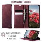 For iPhone 14 CaseMe 033 Calf Leather Lining Microfibre RFID Blocking Phone Case(Red) - 2
