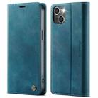 For iPhone 14 CaseMe 033 Calf Leather Lining Microfibre RFID Blocking Phone Case(Green) - 1